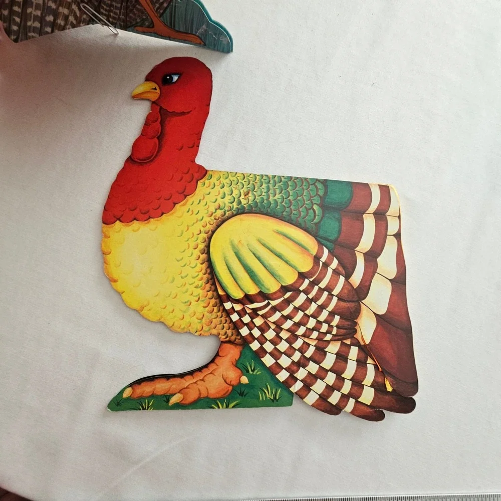 Vintage Thanksgiving Turkey Centerpiece Set Amscan Honeycomb Russ Berrie Decor